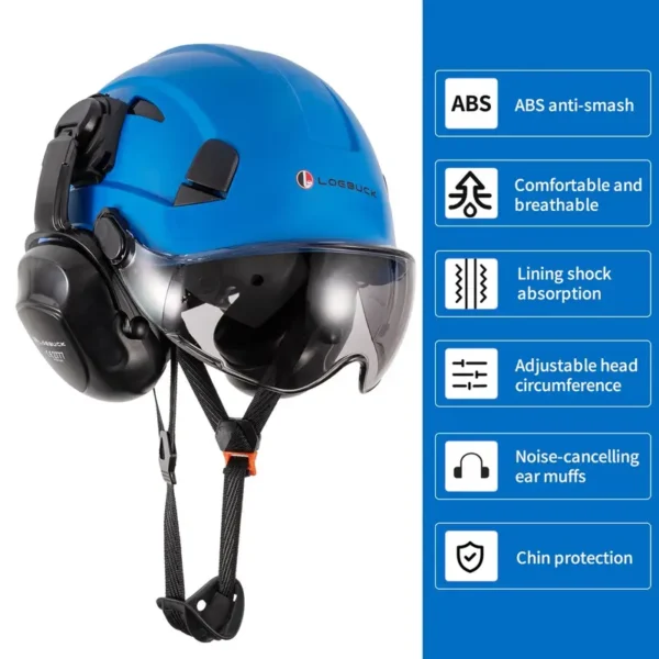 30 Decibel Earmuffs & American Style Safety Helmet