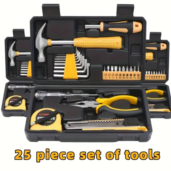 25pcs Tool Set with Plastic Storage Box