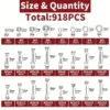 918pcs Nuts And Bolts Assortment Kit