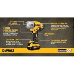 Dewalt DCF899HP2 18V 1/2" Cordless Brushless High Torque Impact Wrench